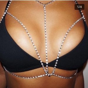 New Rhinestone Shiny Chain Bra Accessory